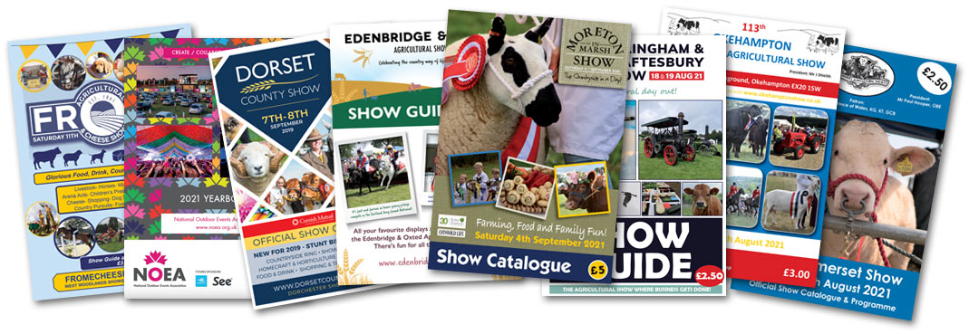 Show catalogues and guides covers montage